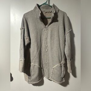 Gray Distressed Knit Sweater
